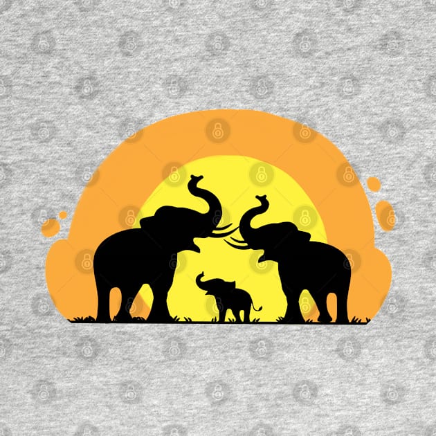 Elephant Family Gift Product Elephants Wildlife Kids Adult Design by Linco